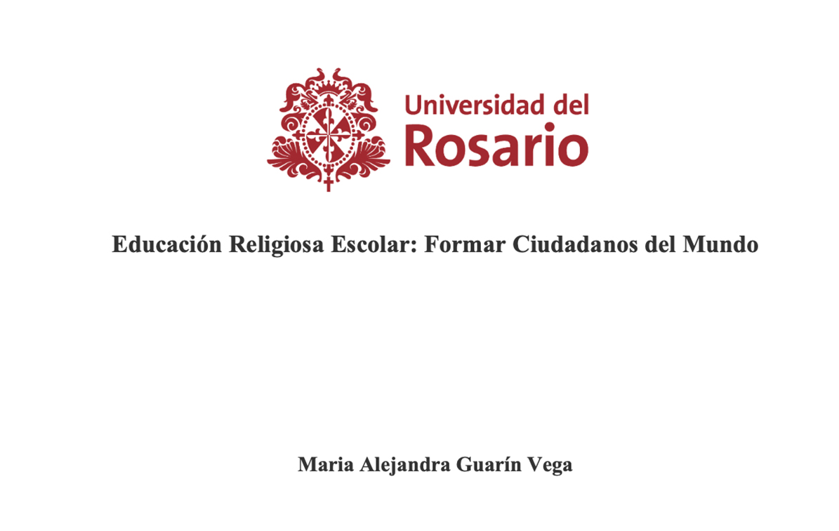 Descarga el siguiente material: Educación Religiosa Escolar: Formar Ciudadanos del Mundo.