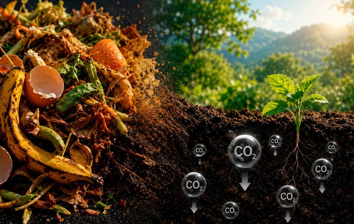 ¿Cómo pueden los residuos alimentarios ayudar a capturar carbono?